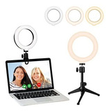 Aro De Luz Led Mezher De 6'' Con Clip Y Tripie -negro