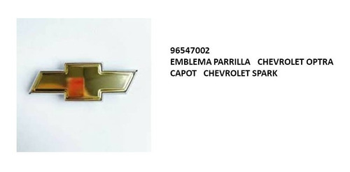 Emblema Logo Chevrolet Capot Optra , Spark Foto 4