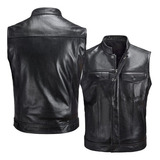 Shaoke Chaqueta Biker De Cuero, Chaleco De Hombre For M