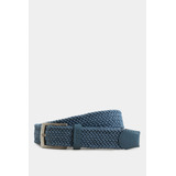 Cinturón Unifaz Cordón Por Cuero Para Hombre Trenza Azul Cla