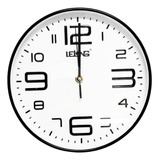 Relógio De Parede 25cm Números Grandes Pretos Fundo Branco