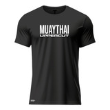 Camisa Camiseta Muay Thai Hzt Treino - Dry Fit Uv50+ - Preta