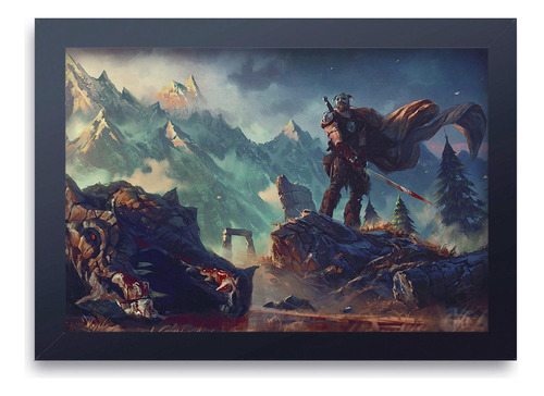 Quadro Decorativo Skyrim 07 Mdf 30x45cm