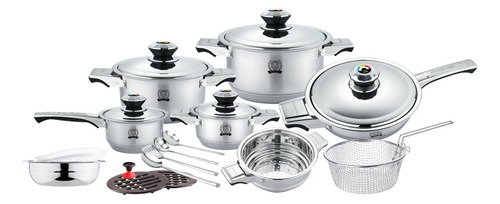 Batería Cocina Para Induccion Grünberg 16p Acero Quirúrgico | Meses sin interés