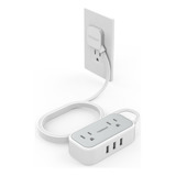 3m Regleta De Alimentación Multicontactos Con 2 Salida 3 Usb