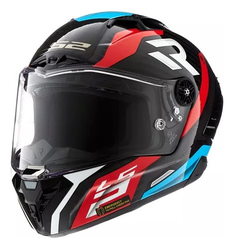 Casco Moto Ls2 805 Thunder Supra Carbono Rojo Azul Agrobikes