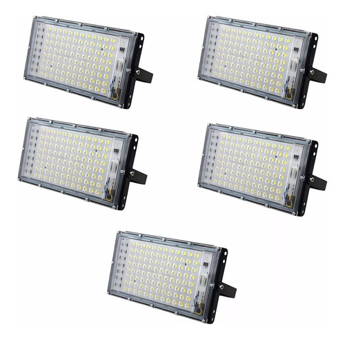 Paquete 5pz Reflector Led 100w 1000w Slim Alta Potencia