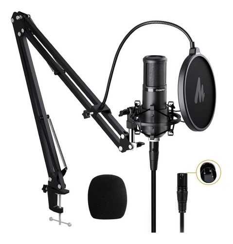 Kit Broadcast Maono Estudio Microfono + Soporte + Accesorios