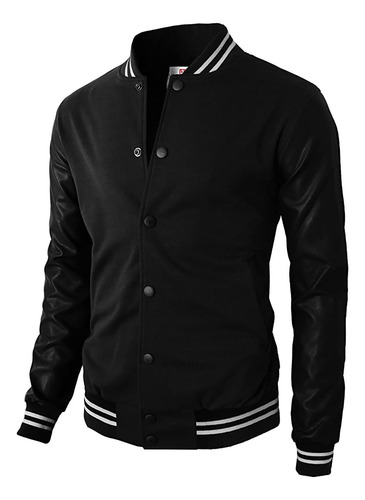 Calidad Chaqueta Beisbolera Hombre Algodon Cuero Ropa