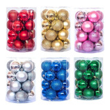 Bolas De Navidad 6cm Adornos Navideños Valija X48 Piezas