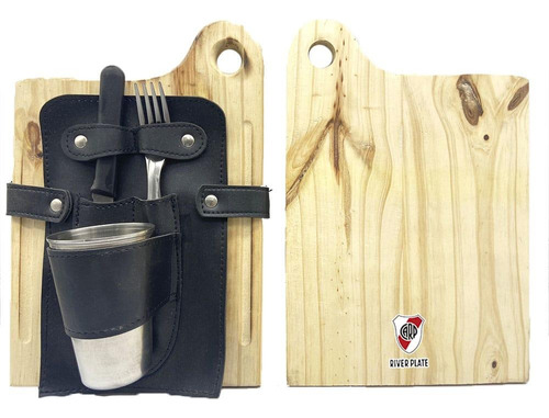 Set De Asado Con Funda Eco Cuero River Plate