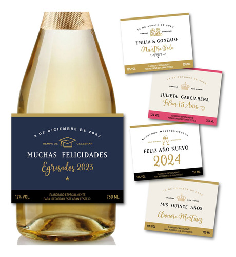 Etiquetas Personalizadas Para Champagne O Vino - Souvenir 