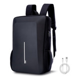 Mochila De Viaje 15.6inch Antirrobo Portátil Mochilas Laptop Impermeable Negro Con Carga Usb