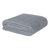 Cobertor Manta Flannel Bélgica 2,20x2,40 Casal Queen Premium Cor Granizo Desenho Do Tecido Liso