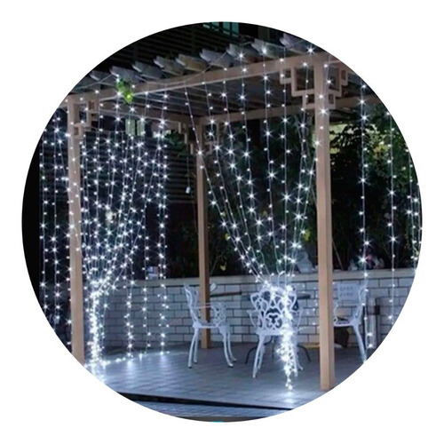 Cortina De Luz Led Fria 3x3mt Deco Navideña Bodas Eventos