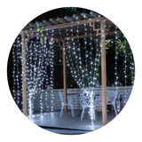 Cortinado De Luz Led Fria 3x3mt Deco Navideña Bodas Eventos