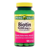 Biotina 10000 Mcg 120un  Spring Valley Original Eua