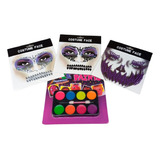 Kit/set De Maquillaje Para Halloween: 3 Stickers, 1 Paleta