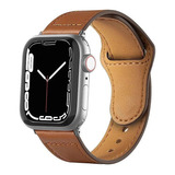 Pulseira De Couro Para Apple Watch 49mm - Marrom - Gshield