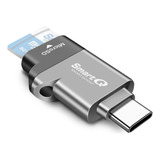 Lector De Tarjetas Microsd Usb-c Smartq C356 Con Usb 3.0 Sup