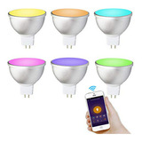 Pack De 6 Bombillas Led Gu5.3 Rgb Wifi 12v Con Control Remot