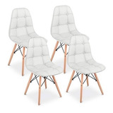 Pack 4 Sillas Eames Capitone Acolchada Set Comedor 