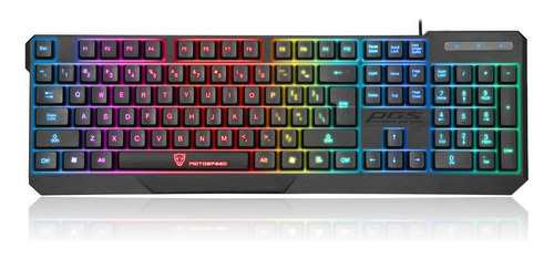 Teclado Membrana Motospeed K70 Gamer Preto Rainbow