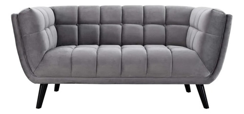 Sofa Haru 2 Puestos Terciopelo Gris