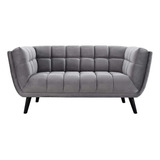 Sofa Haru 2 Puestos Terciopelo Gris