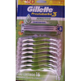 Gillette Prestobarba3 Sensitive Confort Gel Con 16 Piezas