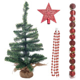 Árvore De Natal 60 Cm Pequena Decorada Luxo Vermelho Mesa