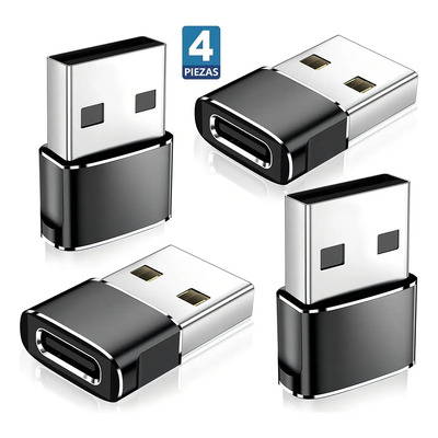4 Piezas Adaptador Otg Usb Tipo C Hembra A Usb 3.0 Macho 5gbps Color Negro Jeeyee | MercadoLibre