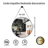 Kit 5 Espelho De Banheiro Decorativo Redondo 45cm C/ Alça 