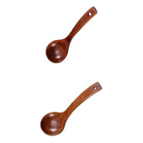 2 Pieces Natural Wooden Bamboo Ladle Soup,