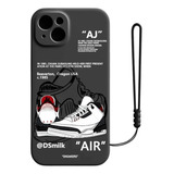 Funda Para iPhone De Silicona Diseño De Jordans + Correa