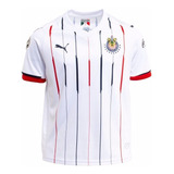 Jersey Playera Puma De Chivas De Niño Visitante Blanca 