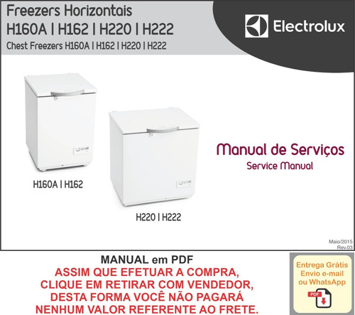 Manual De Serviço Freezer Electrolux H160, H162, H220, H222