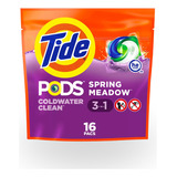 Sabão Para Roupas Tide Pods Spring Meadow 16 Capsulas 3em1