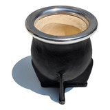 Mate Camionero Uruguayo Calabaza - Cuero Negro - Premium