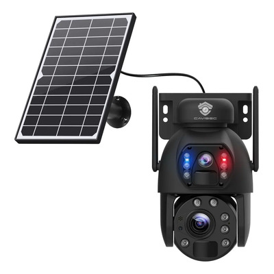 Cámara Seguridad Solar 4G Solar 6MP HD Doble Lente con 36x Zoom Optico de Chip SIM 5G Vigilancia Sin Wifi Detecta movimiento Graba video Sirena Alarma Uso rudo Exterior Visión nocturna PTZ Para Rancho | Meses sin interés