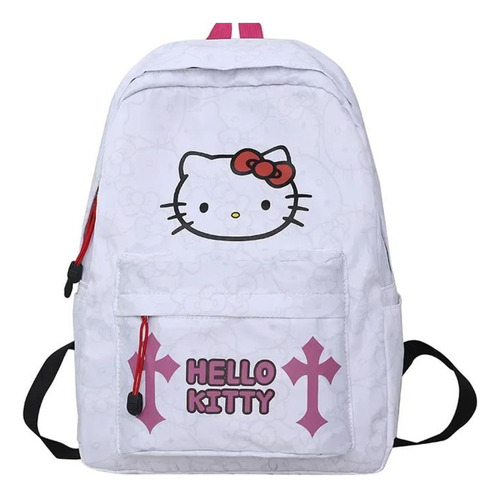 Mochila De Hello Kitty, Bolsa De Nailon Forro Interior Hk
