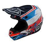 Casco Moto Se4 Polya Skooly Azul / Naranja Tld Original