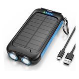 Cargador Solar Para Celular+linterna (azul)