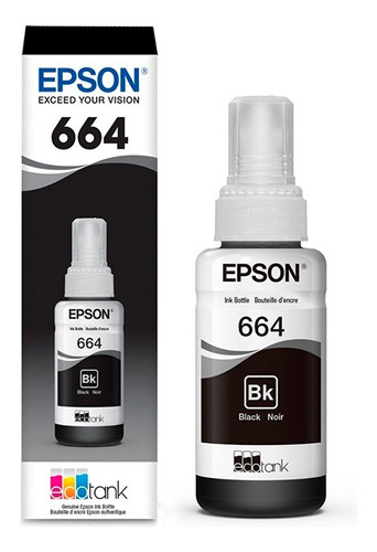 Tinta Epson T664 Negra Original L355 L380 L395 L495 L1300 