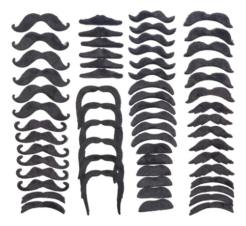 60x Bigotes Falsos Barba Peluda Para Festivales De Disfraces