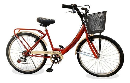 Bicicleta Playera Femenina Exobikes Vintage R26 Frenos V-brakes Color Rojo Con Pie De Apoyo  