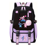 Stitch Y Angel, Mochila Escolar Pareja Usb