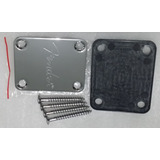 Placa Fender Braço Neck  Plate Logo Fender Guitarra Baixo