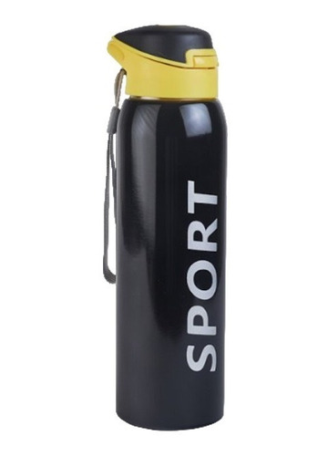 Botella Hermetica 500 Ml Deportiva Termica Acero Sport Negro