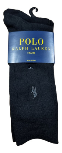 Calcetin Polo Ralph Lauren Hombre Negro 3 Pares Vestir